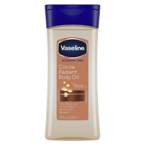 روغن بدن با بوی شکلاتCocoa radiant body oil از برند vaseline