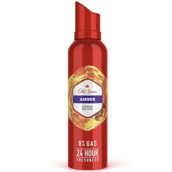 اسپری ضدتعریق بدون گاز بدن اولد اسپایس مدل AMBER با رایحه شیرین کهربایی 140ml Old Spice amber Body Spray