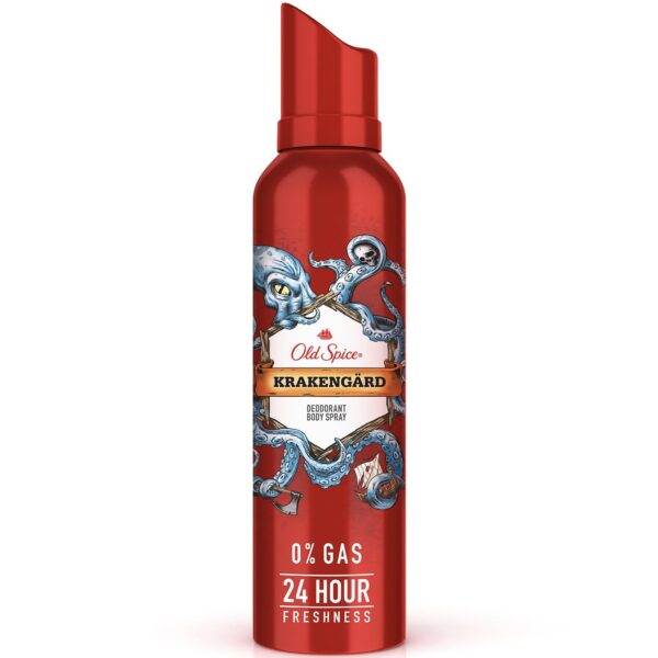 اسپری ضدتعریق بدون گاز بدن اولد اسپایس مدل KRAKENGARD با رایحه خنک دریایی 140ml Old Spice krakengard Body Spray