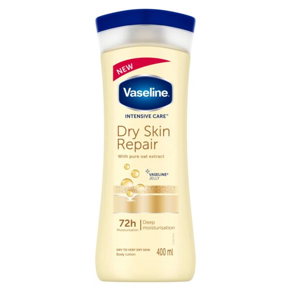 لوسیون بدن وازلین مخصوص پوستهای حساس و خشک  400ml vaseline dry skin repair