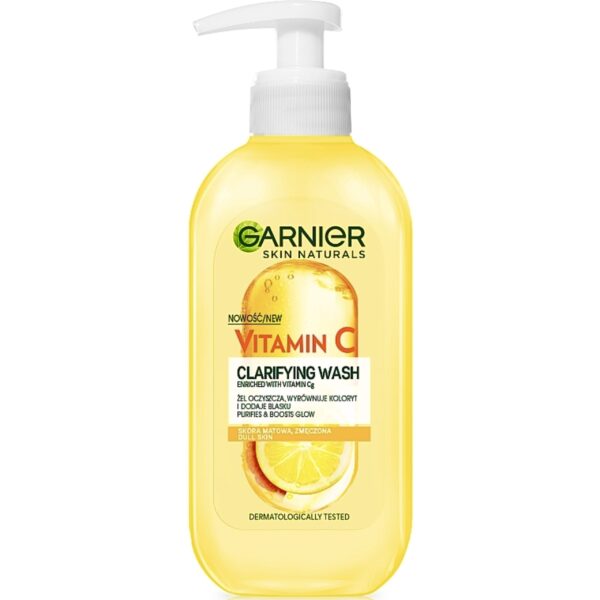 ژل شستشوی گارنیر Garnier مدل ویتامین سی روشن كننده و از بين برنده لك 200ml