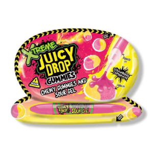 پاستیل به همراه ژل ترش JUICY DROP با طعم توت فرنگی و لیموناد