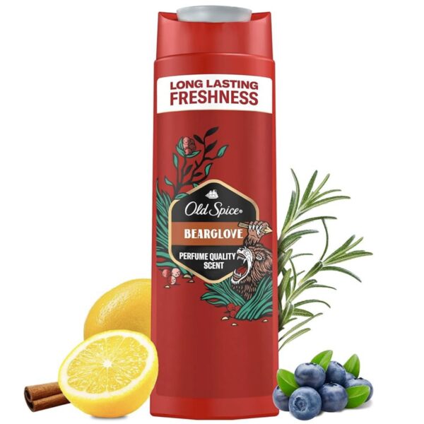 شامپو سه کاره سر، بدن و صورت اولد اسپایس مدل Bearglove با رایحه میوه های شیرین و رزماری 400ml Old Spice Bearglove Hair & Body Wash