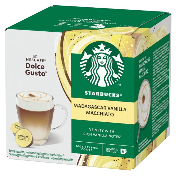 کپسول قهوه ساز دولچه گوستو استارباکس با طعم ماداگاسکار وانیل ماکیاتو STARBUCKS MADAGASCAR VANILLA MACCHIATO