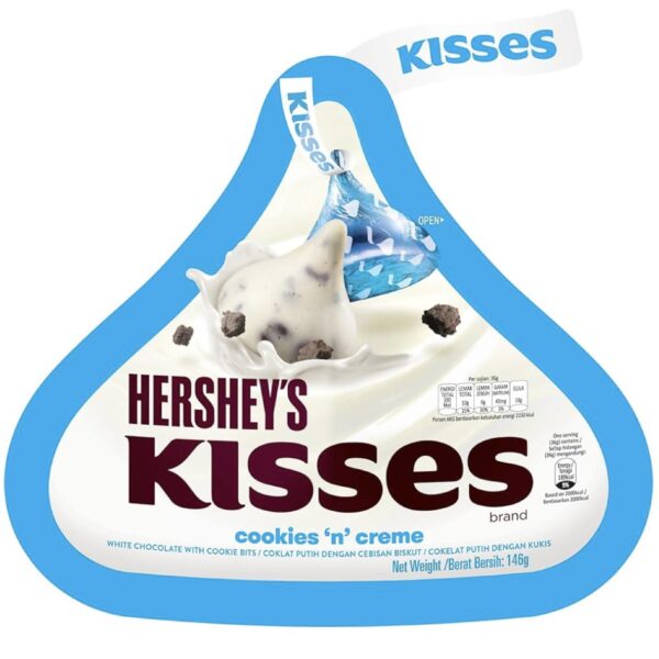 شکلات برند هرشیز مدل kissesبا طعم کوکی146g Hersheys