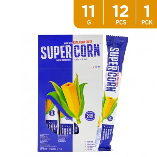 پک ۱۲ عددی پفک ذرت طعم پنیری برند سوپر کورن12x11g Super Corn