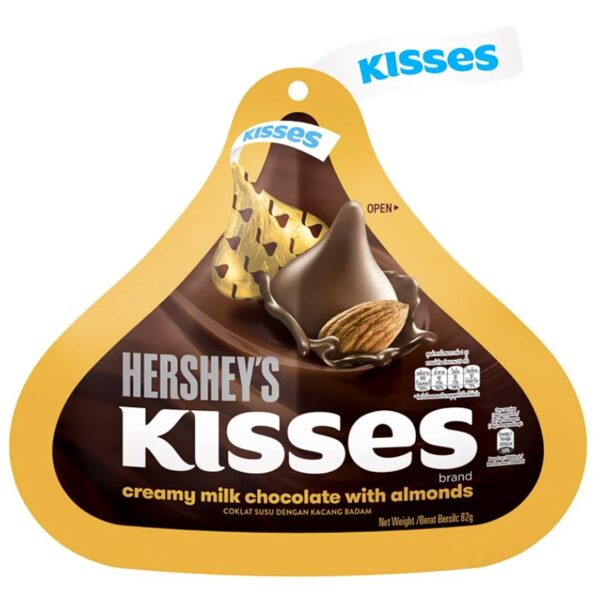 شکلات برند هرشیز مدل kissesبا طعم بادام 146g Hersheys