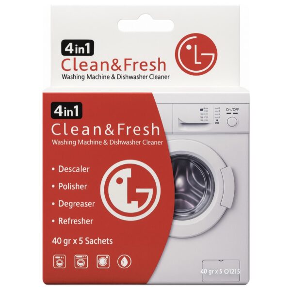 پودر جرمگیر ماشین لباسشویی و ماشین ظرفشویی ال جی5x40g CLEAN & FRESH LG