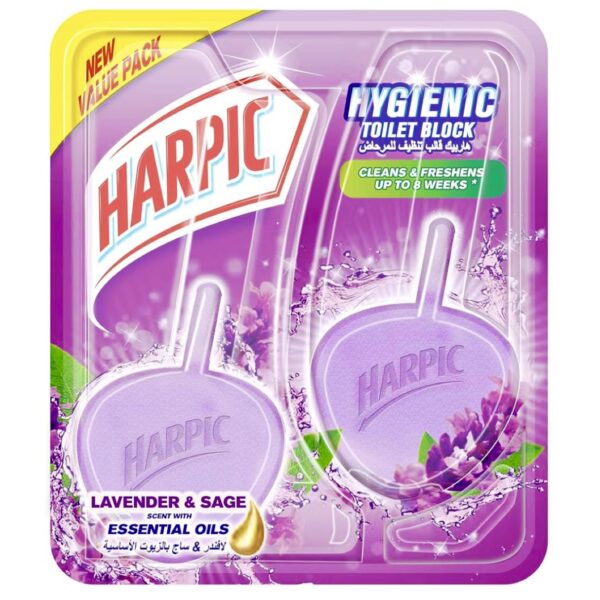قرص خوشبوکننده 2 عددی توالت هارپیک رایحه لوندر Harpic Lavender & Sage