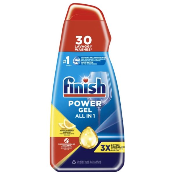ژل ماشین ظرفشویی فینیش پاور لیمو مدل 600ml Finish Power Gel All in 1