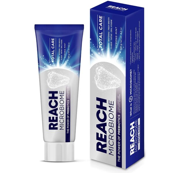خمیردندان جرمگیر وسفید کننده ملایم برند معتبر کره ای ریچ 120g Reach Microbiome TOTAL CARE