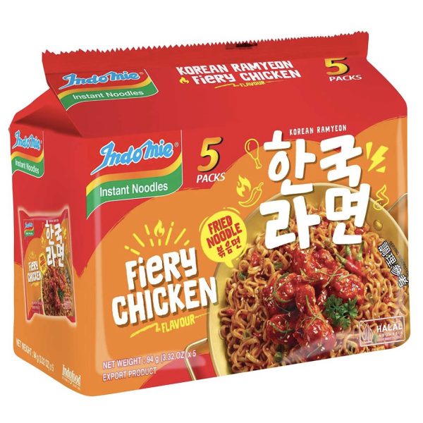 Indomie Premium Fried Noodles Fiery Chicken 5x94g