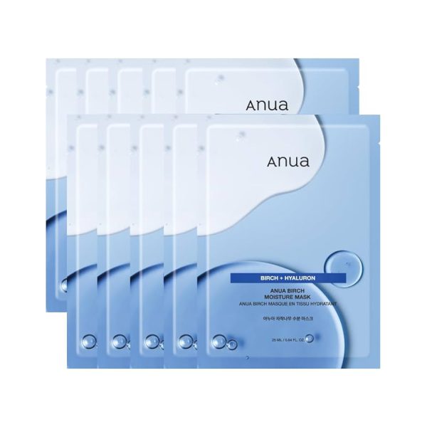 ANUA Birch + Hyaluron Moisture Mask – 10 Sheets