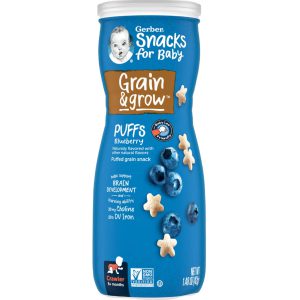 اسنک گربر پاف غلات طعم بلوبری Grain Grow Puffs Blueberry