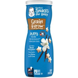 اسنک گربر پاف غلات طعم وانیل Grain & Grow Puffs Vanilla