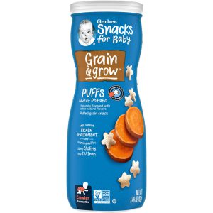 اسنک گربر پاف غلات طعم سیب‌زمینی شیرین Grain & Grow Puffs