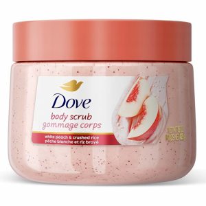خرید اسکراب بدن داو با رایحه هلو سفید و برنج خرد شده Dove White Peach & Crushed Rice Body Scrub