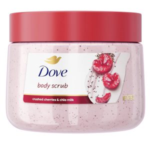 اسکراب بدن داو با رایحه گیلاس خردشده و شیر چیا Dove Crushed Cherries & Chia Milk Body Scrub