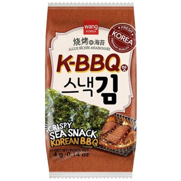 چیپس جلبک دریایی ترد با طعم باربیکیو کره ای Crispy Sea Snack Korean BBQ Flavor