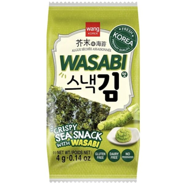 چیپس جلبک دریایی ترد با طعم واسابی Crispy Sea Snack with Wasabi