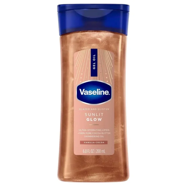 روغن شیمر بدن وازلین سان لیت گلو وانیل و کاکائو Vaseline Sunlit Glow Shimmer Body Oil روغن شیمر بدن وازلین سان لیت گلو وانیل و کاکائو Vaseline Sunlit Glow Shimmer Body Oil