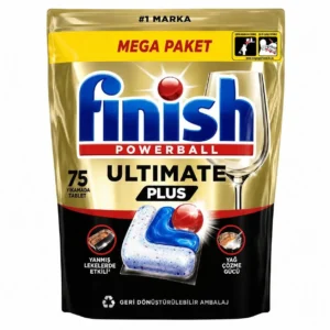 قرص ماشین ظرفشویی فینیش اولتیمیت پلاس Finish Powerball Ultimate plus بسته ۷۵ عددی
