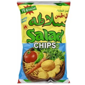 چیپس سالاد سلاطه 75 گرمی با بافتی ترد، طعم متفاوت و دلپذیر، مناسب میان وعده، دورهمی، سفر و پذیرایی روزانه.