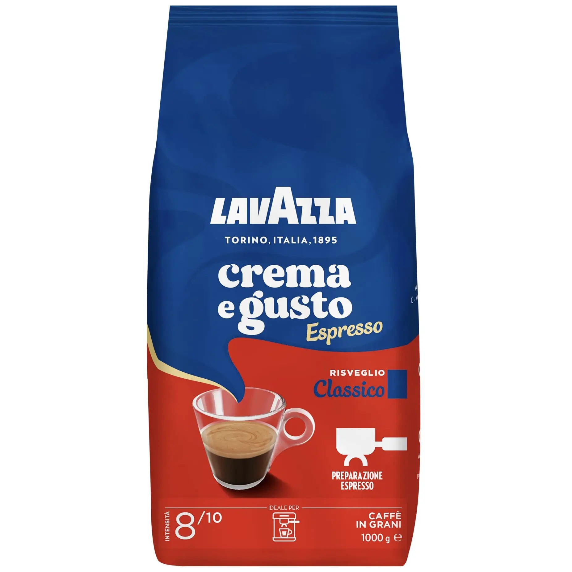 دانه قهوه لاوازا کرما ا گوستو کلاسیکو Lavazza crema e Gusto Espresso یک کیلوگرم دانه قهوه لاوازا کرما ا گوستو کلاسیکو Lavazza crema e Gusto Espresso یک کیلوگرم
