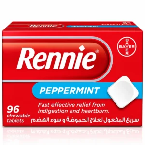 قرص جویدنی ضد اسید معده رنی Rennie با طعم نعنا ۹۶ عددی
