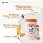 پک ۱۰ عددی پودر کلاژن کم مولکول و گلوتاتیون روشن کننده BB LAB حاوی ویتامین C - تصویر 2